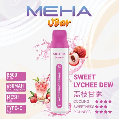 MEHA VBar 魅嗨小白條8500 告別頻繁換彈煩惱 650mAh 穩健能量核心 搭載 3% 醇熟尼古丁鹽黃金配方 台灣現貨:圖片 13