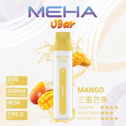MEHA VBar 魅嗨小白條8500 告別頻繁換彈煩惱 650mAh 穩健能量核心 搭載 3% 醇熟尼古丁鹽黃金配方 台灣現貨:圖片 6